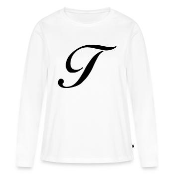 T - T-shirt manches longues Premium bio Femme - blanc - Devant - Julia (174cm)