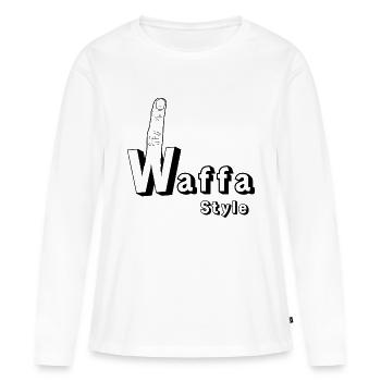 Style Waffa - T-shirt manches longues Premium bio Femme - blanc - Devant - Julia (174cm)
