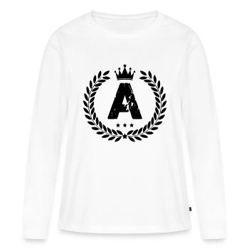 Armoiries A - T-shirt manches longues Premium bio Femme - blanc - Devant - Julia (174cm)
