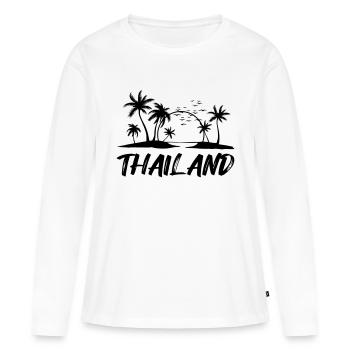 Thaïlande - T-shirt manches longues Premium bio Femme - blanc - Devant - Julia (174cm)