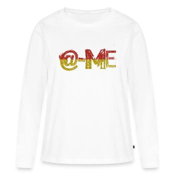 email drôle de travail bureau réunion e-mails mail comput - T-shirt manches longues Premium bio Femme - blanc - Devant - Julia (174cm)