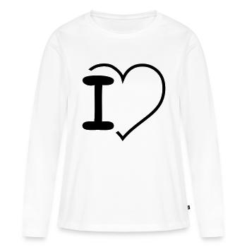 J’aime le moderne I Heart 2023 - T-shirt manches longues Premium bio Femme - blanc - Devant - Julia (174cm)