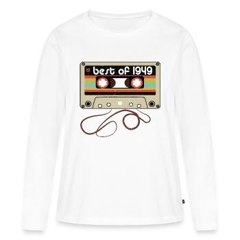 Legendärer Jahrgang 1949 - Frauen Premium Bio Langarmshirt - Weiß - Vorne - Julia (174cm)