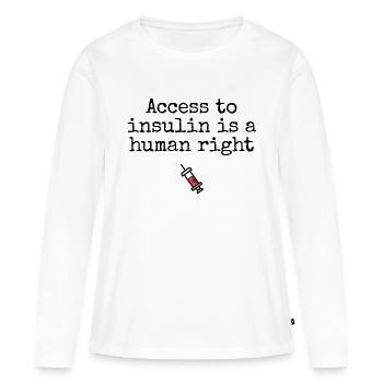 L’accès à l’insuline est un droit humain - T-shirt manches longues Premium bio Femme - blanc - Devant - Julia (174cm)