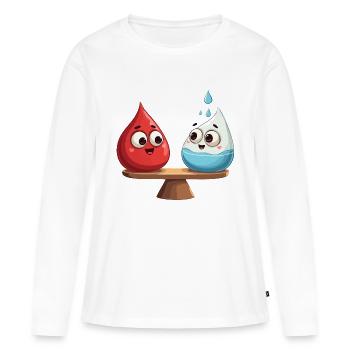 Le sang est plus épais que l’eau - T-shirt manches longues Premium bio Femme - blanc - Devant - Julia (174cm)