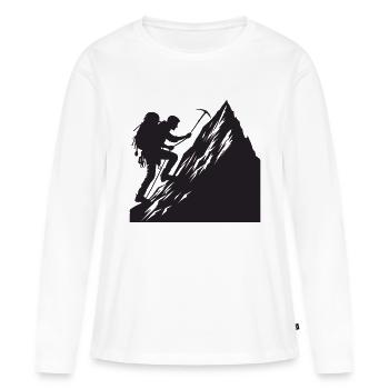 grimpeur - T-shirt manches longues Premium bio Femme - blanc - Devant - Julia (174cm)