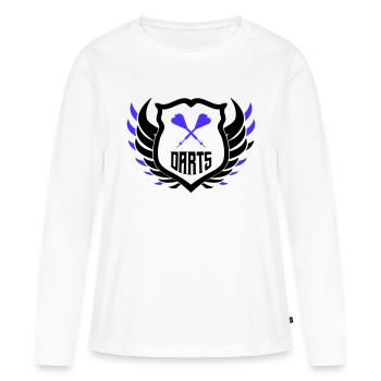 darts crest - Frauen Premium Bio Langarmshirt - Weiß - Vorne - Julia (174cm)