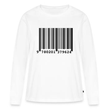 Code Barre Style - T-shirt manches longues Premium bio Femme - blanc - Devant - Julia (174cm)