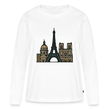 Horizon de Paris - T-shirt manches longues Premium bio Femme - blanc - Devant - Julia (174cm)