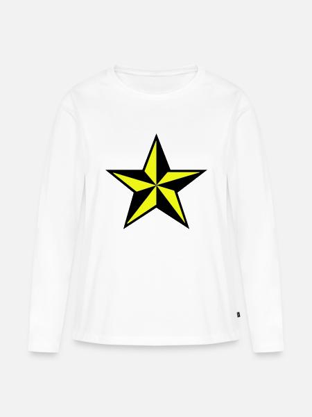 Nautischer Stern Star - Frauen Premium Bio Langarmshirt - Weiß