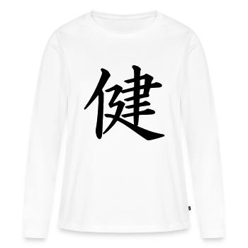 santé kanji - T-shirt manches longues Premium bio Femme - blanc - Devant - Julia (174cm)