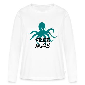 free hugs - Frauen Premium Bio Langarmshirt - Weiß - Vorne - Julia (174cm)