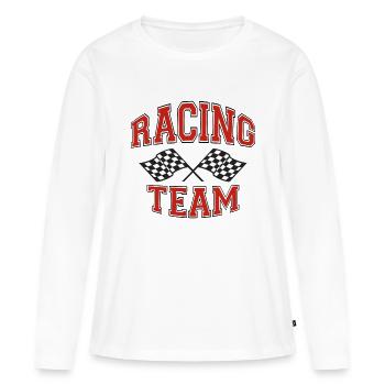 racing team - T-shirt manches longues Premium bio Femme - blanc - Devant - Julia (174cm)