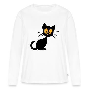 Kätzchen - Frauen Premium Bio Langarmshirt - Weiß - Vorne - Julia (174cm)