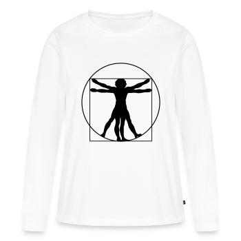 Da Vinci's Vitruvian Man - Women's Premium Organic Long Sleeve Shirt - white - Front - Julia (174cm)
