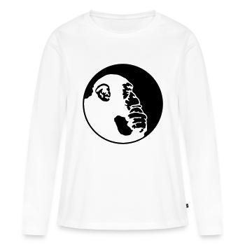 chimpanzee - Women's Premium Organic Long Sleeve Shirt - white - Front - Julia (174cm)