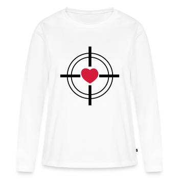 Herz - Frauen Premium Bio Langarmshirt - Weiß - Vorne - Julia (174cm)