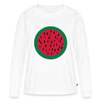 melone - T-shirt manches longues Premium bio Femme - blanc - Devant - Julia (174cm)