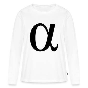 alpha lettre grecque - T-shirt manches longues Premium bio Femme - blanc - Devant - Julia (174cm)