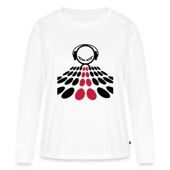DJ - T-shirt manches longues Premium bio Femme - blanc - Devant - Julia (174cm)