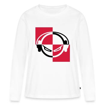 dj - T-shirt manches longues Premium bio Femme - blanc - Devant - Julia (174cm)
