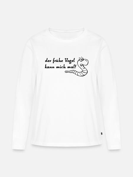der frühe vogel - Frauen Premium Bio Langarmshirt - Weiß