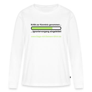 Ignoriervorgang - Promotion - T-shirt manches longues Premium bio Femme - blanc - Devant - Julia (174cm)