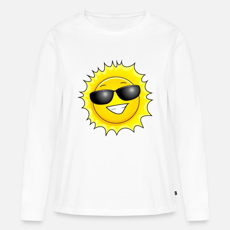 Sonne - Frauen Premium Bio Langarmshirt - Weiß
