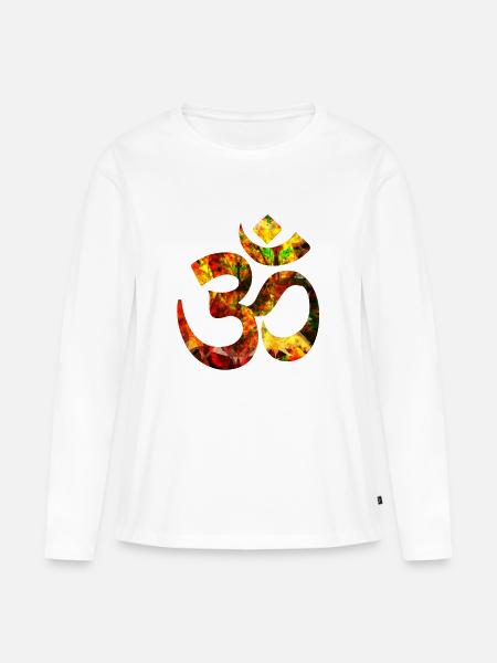 om - Frauen Premium Bio Langarmshirt - Weiß