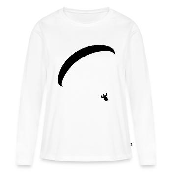Gleitschirm - Frauen Premium Bio Langarmshirt - Weiß - Vorne - Julia (174cm)