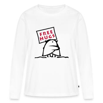 TWEETLERCOOLS - ÉTREINTES LIBRES - T-shirt manches longues Premium bio Femme - blanc - Devant - Julia (174cm)