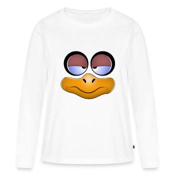 genervter Blick - Frauen Premium Bio Langarmshirt - Weiß - Vorne - Julia (174cm)