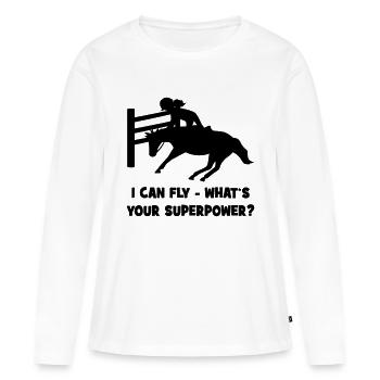 Springpferd - Frauen Premium Bio Langarmshirt - Weiß - Vorne - Julia (174cm)