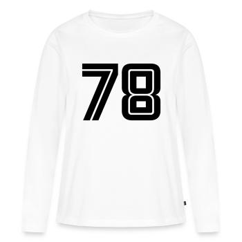 78 - Frauen Premium Bio Langarmshirt - Weiß - Vorne - Julia (174cm)