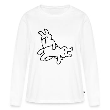 romeo and juliet death scene (lapin / rabbits,1c) - T-shirt manches longues Premium bio Femme - blanc - Devant - Julia (174cm)