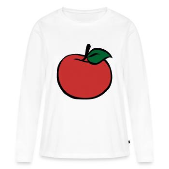 Apfel - Frauen Premium Bio Langarmshirt - Weiß - Vorne - Julia (174cm)