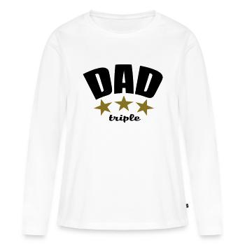 TRIPLE DAD - T-shirt manches longues Premium bio Femme - blanc - Devant - Julia (174cm)