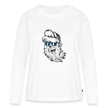 drôle hipster - T-shirt manches longues Premium bio Femme - blanc - Devant - Julia (174cm)