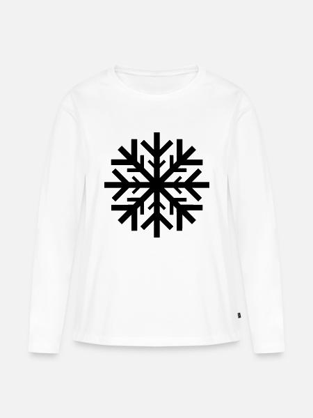 Schneeflocke - Frauen Premium Bio Langarmshirt - Weiß
