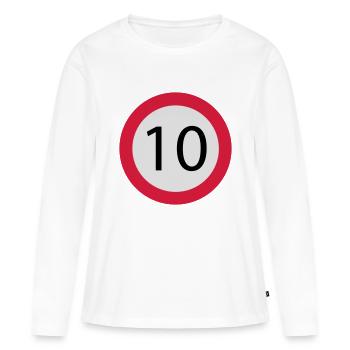 10 - T-shirt manches longues Premium bio Femme - blanc - Devant - Julia (174cm)