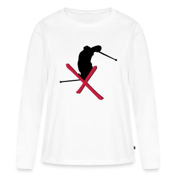 Ski - Freestyle - Frauen Premium Bio Langarmshirt - Weiß - Vorne - Julia (174cm)