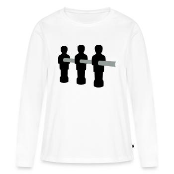 Kicker - Frauen Premium Bio Langarmshirt - Weiß - Vorne - Julia (174cm)