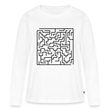 maze / labyrinth - T-shirt manches longues Premium bio Femme - blanc - Devant - Julia (174cm)
