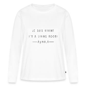 citation série H - T-shirt manches longues Premium bio Femme - blanc - Devant - Julia (174cm)