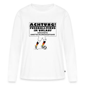 Fussball Virus - Frauen Premium Bio Langarmshirt - Weiß - Vorne - Julia (174cm)