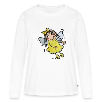 Ange Gardien Luna - T-shirt manches longues Premium bio Femme - blanc - Devant - Julia (174cm)
