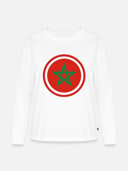 Marokko Emblem - Frauen Premium Bio Langarmshirt - Weiß