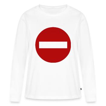 Sens Interdit - T-shirt manches longues Premium bio Femme - blanc - Devant - Julia (174cm)