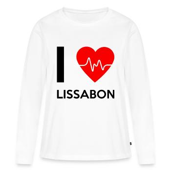 I Love Lissabon - Ich liebe Lissabon - Frauen Premium Bio Langarmshirt - Weiß - Vorne - Julia (174cm)