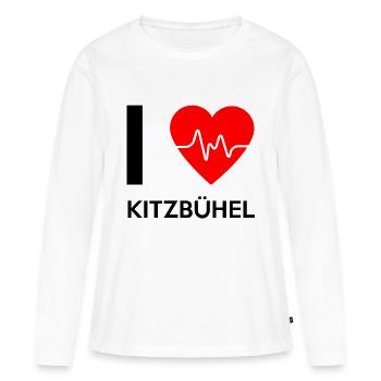 J'aime Kitzbühel - J'adore Kitzbühel - T-shirt manches longues Premium bio Femme - blanc - Devant - Julia (174cm)